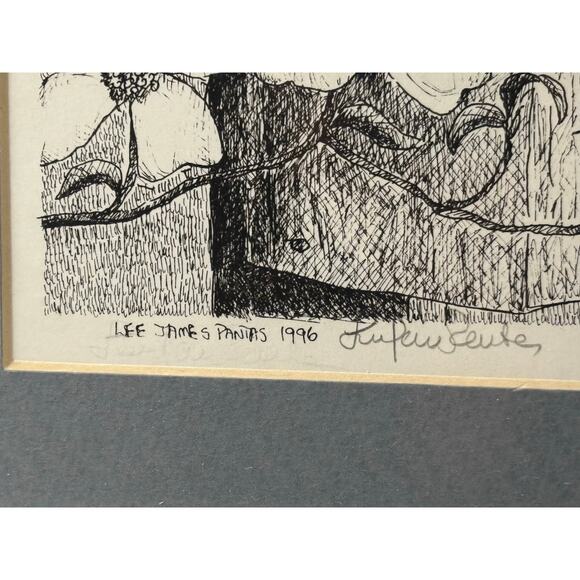 Lee James Pantas Print Matted Signed Pen and Ink Print Birds Mountains Dogwood - Picture 3 of 6